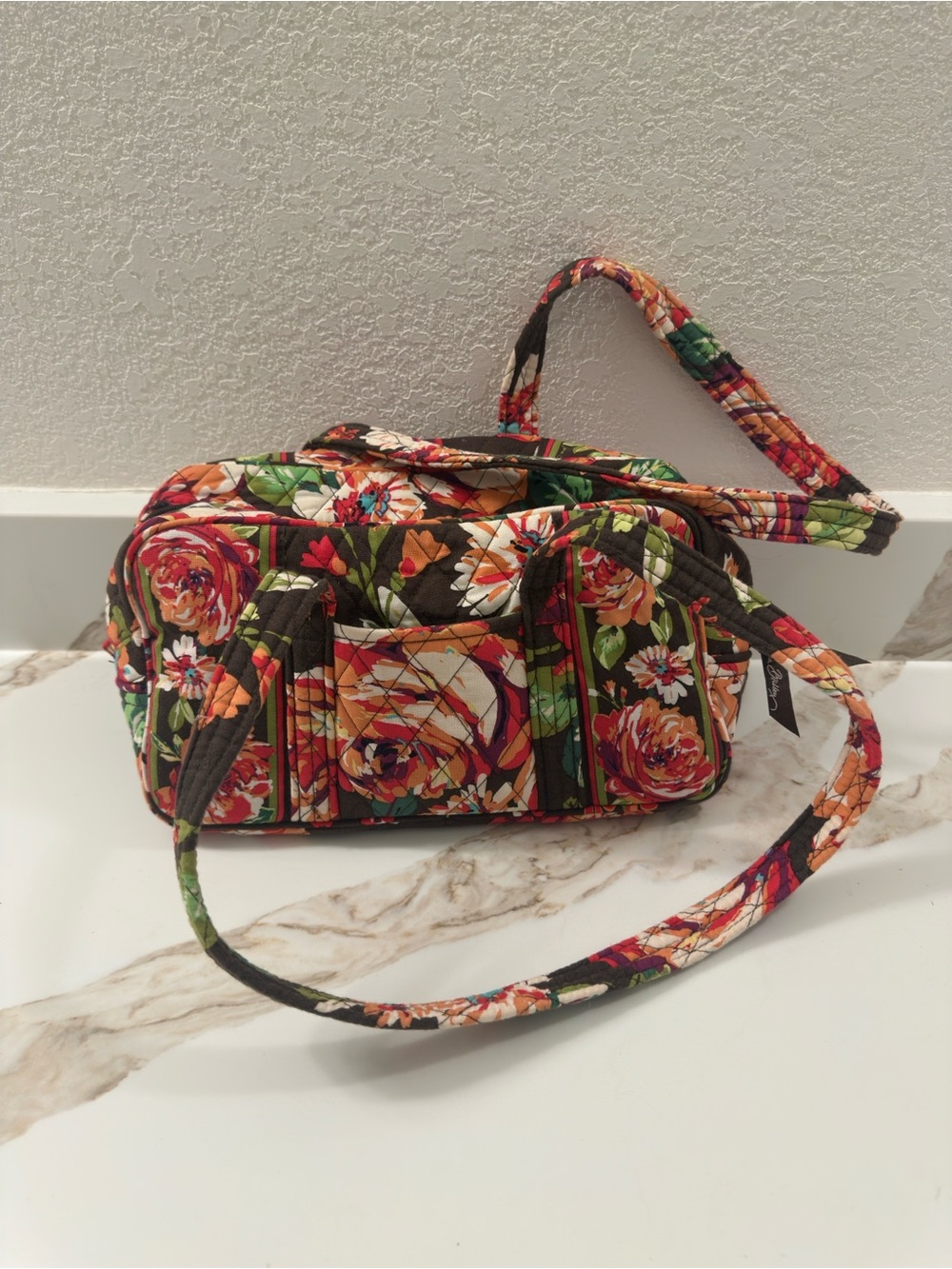 Vera Bradley Floral Quilted Crossbody Bag - English Rose